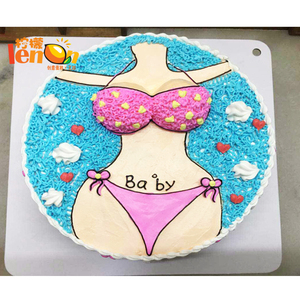 仅福州生日蛋糕 美女比基尼胸部三点式内衣胸罩奶罩 恶搞生日蛋糕