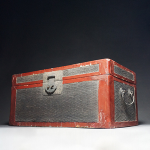 明末清初大漆拔丝官箱 古董盒子提箱子 包老保真古玩收藏品老物件