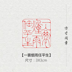 一蓑烟雨任平生成品书画闲章篆刻印章定制姓名引首压角章书法国画