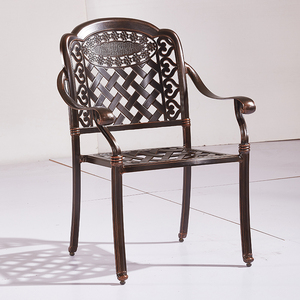铸铝椅子欧式户外桌椅小阳台庭院花园休闲铁艺单椅有无靠背单凳子