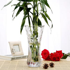 简约透明大号水晶玻璃花瓶客厅干花鲜花满天星富贵竹百合玫瑰水培