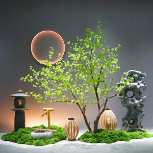 植物造景装饰室内办公室绿植景观橱窗楼梯下布景角落摆件95人付款225