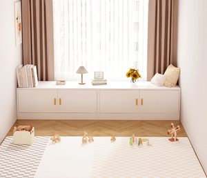 飘窗柜储物柜可坐矮柜储物柜阳台落地柜子置物收纳柜窗边榻榻米柜