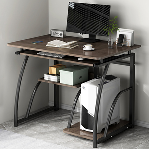 电脑桌台式家用书桌书架一体桌简易出租屋办公桌学生卧室学习桌子