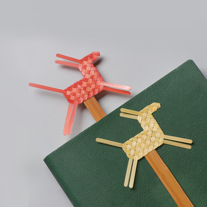 小宽竹工竹编动物书签创意礼物兔爷麋鹿绿马可爱中国风潮手工非遗