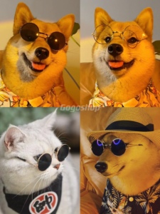 宠物狗眼镜墨镜柴犬泰迪中小型犬创意玩具娃娃拍照太阳镜猫咪饰品