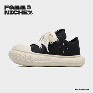 FGMM米奇联名款黑色大头鞋厚底增高休闲板鞋ins欧洲站潮牌男鞋子