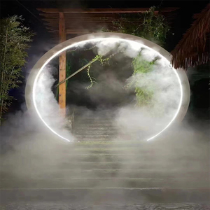 网红水雾门户外互动园林雾化门园林造雾圆环喷雾森通道景观雕塑门