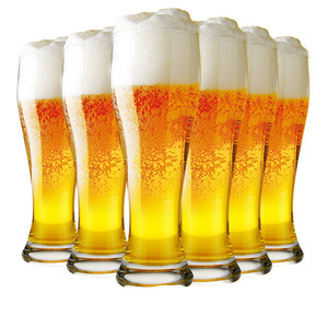 6只套装德国啤酒杯500m超大容量扎啤杯无铅玻璃家用耐热水杯