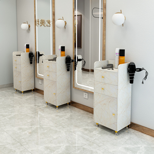 美发店工具柜置物架理发店工具台发廊专用多功能小剪发柜子镜台柜