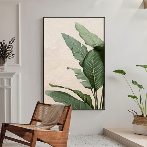 家大业大绿植绿色北欧风竖版玄关装饰画过道走廊门口正对门墙挂画