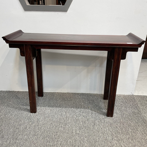 红木家具大红酸枝平头条案实木供桌翘头案交趾黄檀条几门厅玄关桌