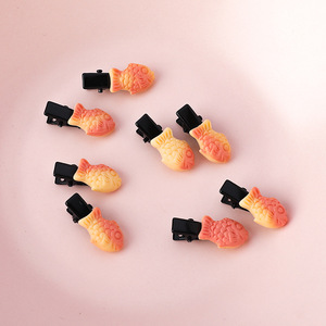 迷你小鱼发夹女可爱稠鱼烧小卡子学生发饰刘海边夹小夹子卡通头饰