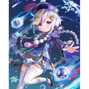 原神僵尸美少女钻石画钻石绣砖石画可爱女孩动漫卡通满钻点钻贴画