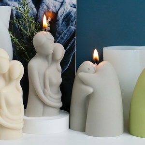 抽象人像硅胶模具DIY创意拥抱情侣拥抱幽灵香薰蜡烛石膏摆件磨具
