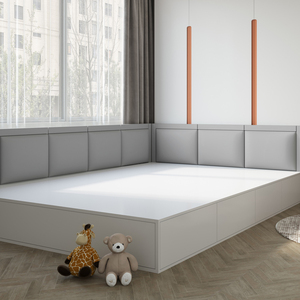 科技布软包带边框榻榻米墙围儿童房定制床头自粘靠背宝宝防撞炕围