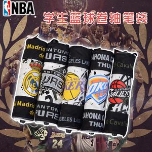 NBA篮球湖人骑士雷霆队卷轴笔袋 学生文具盒体育球迷用品足球.冗