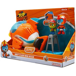 动画片冲天小队史威闪电号喷射飞船声光救援飞机过家家玩具小公仔