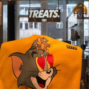 正品19ss kith tom and jerry tee代购 猫和老鼠爱心情侣短袖t恤