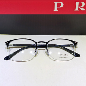三九光学PRADA普拉达商务眼镜架男士半框复古光学金属眼镜框PR57Y