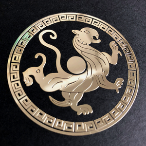 国风四大图腾青龙白虎朱雀玄武金属贴门对门汽车手机壳金属贴纸