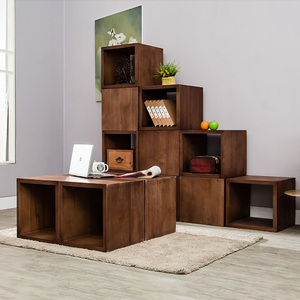 实木方形柜子组合方格柜简约书柜储物柜个性收纳柜书橱时尚床头柜