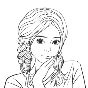 情侣黑白线条设计定制动漫简笔画线稿漫画画像手绘真人照片转头像