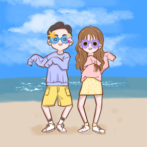 手绘情侣卡通头像搞怪照片转漫画人物定制动漫微设计q版情头 画