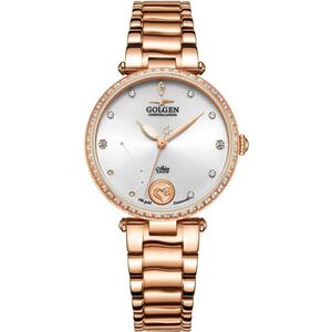golgen古尊手表女全自动机械表十二星座表时尚镶钢带防水女表6178