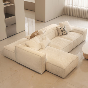 纳威豆腐块布艺沙发双面客厅横厅磨砂科技布现代简约北欧奶油风