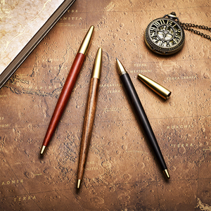 复古文创红木圆珠笔 纤细长笔杆中性笔 手绘练字速写签字笔 礼物