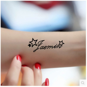 纹身贴防水女持久网红款ins风英文小清新文艺简约五角星手臂锁骨