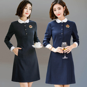 幼师职业套装春秋新款教师园服女幼儿园老师早教服装连衣裙工作服