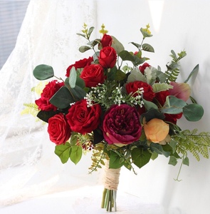 welove大号红色龙凤褂中式绿自然新娘结婚摄影旅拍婚纱婚礼手捧花