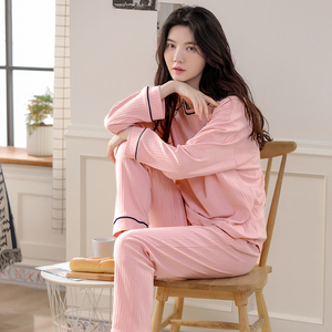 fiarady/花丛丽影睡衣女士春秋款纯棉长袖秋冬季全棉家居服套装女