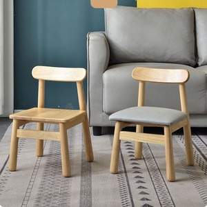 现代简约实木小凳子家用矮凳人体工学宝宝椅子靠背儿童餐椅板凳