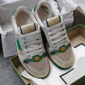 g家做旧小脏鞋女复古真皮库奇脏脏鞋百搭情侣运动款