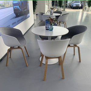 北欧实木洽谈接待桌椅组合塑料椅子家用靠背简约餐厅椅办公书桌椅