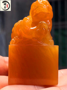 田黄全结晶体通透印章老矿田黄冻石印章摆件貔貅篆刻定制价格06356