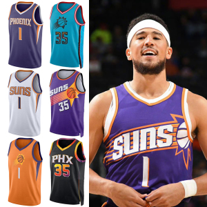 太阳队布克1号球衣复古杜兰特35比尔3艾顿22号城市版篮球服怀旧版