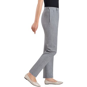旁开口侧拉链中老年女裤高腰直筒大码宽松妈妈裤子夏季薄款女西裤7人