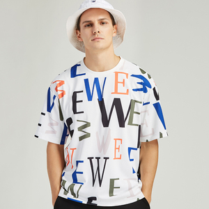 wwe美式品牌春夏季帅气男装圆领宽松短袖潮流青少年t恤时尚上衣