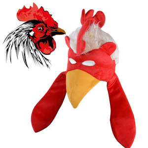 万圣节儿童成人公鸡cos扮演红色鸡冠帽子聚会派对道具鸡头面具
