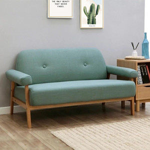 小型布艺沙发三人座可拆洗卧室书房实木两人位简易双人沙发服装店