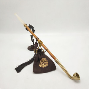 烟袋锅旱烟袋 老式黄花梨烟斗烟锅子 手工烟杆玛瑙玉髓烟嘴烟具