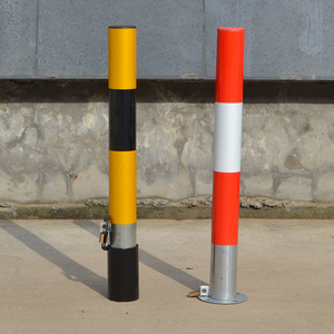 镀锌预埋活动立柱钢管警示柱带锁车位加厚隔离桩道路人车分流