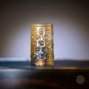 收藏高古玉战国和田玉绳纹谷纹勒子管珠吊坠保真开门包老中原古董