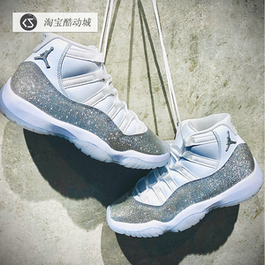 air jordan 11 aj11 闪粉 银白 满天星 女子高帮篮球鞋ar0715-100
