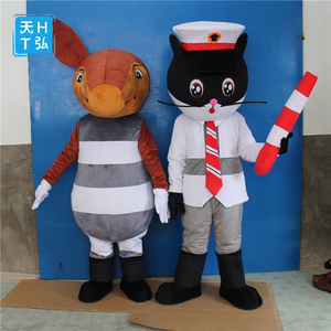 黑猫警长一只耳动漫人物玩偶服卡通套装行走人偶服定制动画片公仔