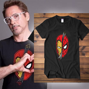 钢铁侠衣服小罗伯特唐尼同款蜘蛛侠托尼上衣纯棉学生男女短袖t恤